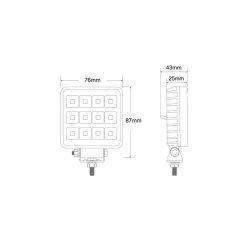 LED arbejdslampe Mini m.kontakt 1800LM L0152