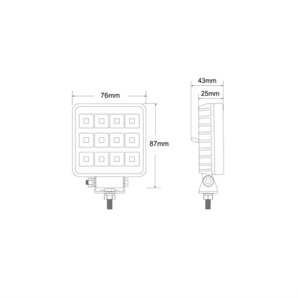 LED arbejdslampe Mini m.kontakt 1800LM L0152