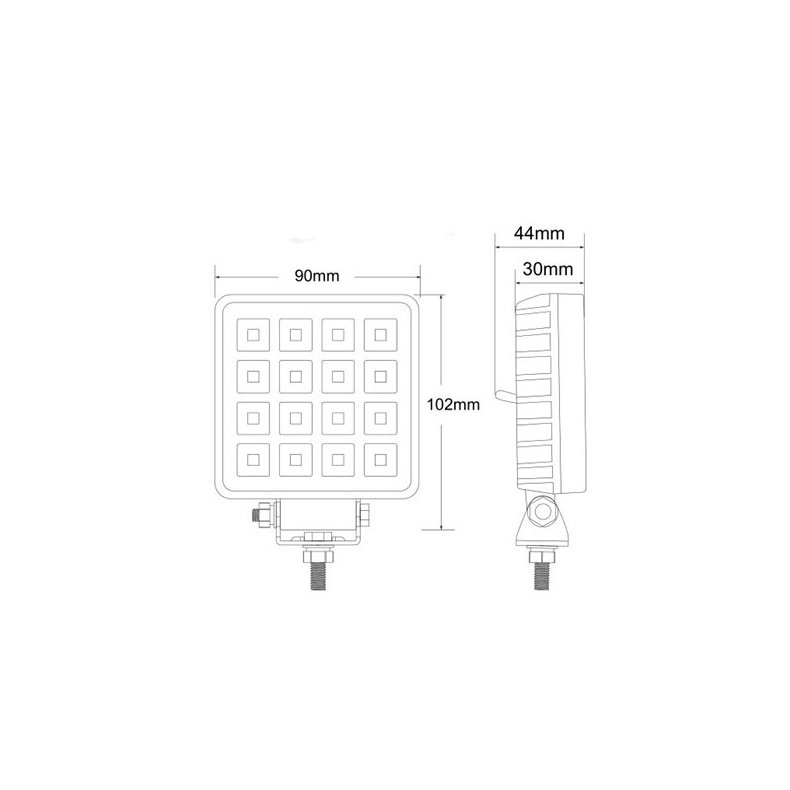 LED arbejdslampe Lille m kontakt 2400LM L0154
