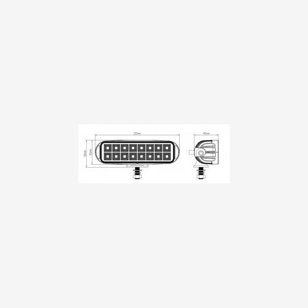 Led arbejdslampe flad 16 LED 1734 Lumen L0166