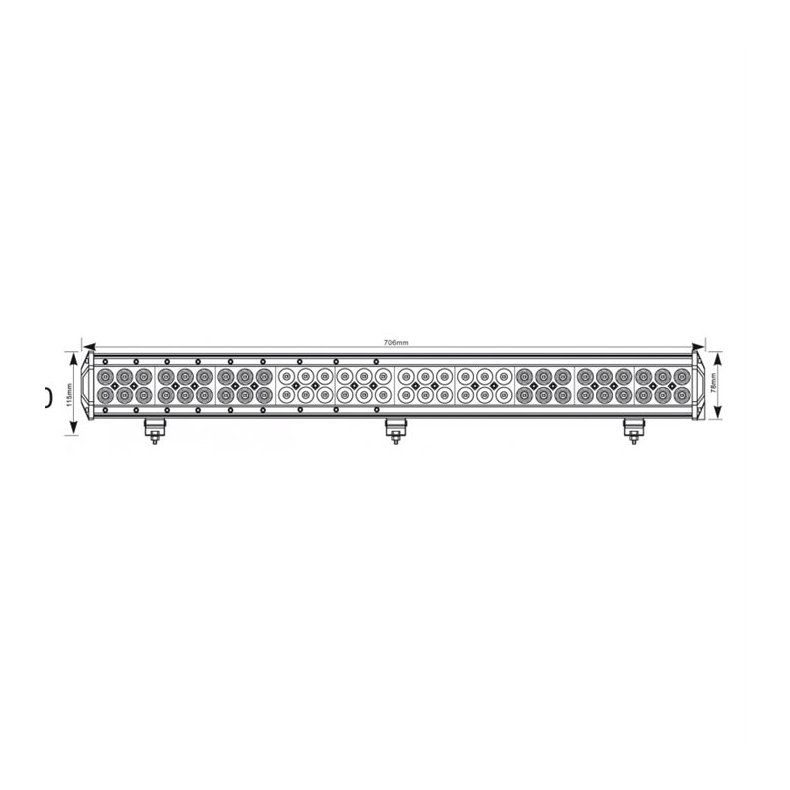 Lysbar LED 715mm Combo
