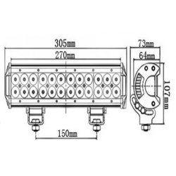 Lysbar LED 305mm Combo