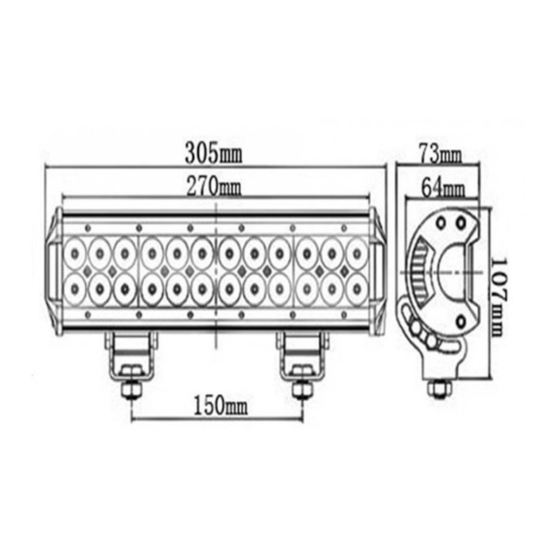 Lysbar LED 305mm Combo